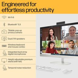 HP All-in-One, 13th Gen Intel Core i3-1315U (8 GB DDR4, 512GB SSD) IPS, Three-Sided, Micro-Edge 27''(68.6 cm) FHD,Win 11 Home, 6.42kg, Wireless Keyboard and Mouse Combo,27-cr0345in image 4