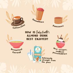 Only Earth Almond Drink | Unsweetened | Lactose-Free | Preservatives Free | Made with Natural Almond Paste | Source of Calcium | Contains Vitamin D,E,B1,B2 & B12 | Dairy Alternative | Cholesterol Free | Plant-Based Alternative | Barista Edition 1L image 5