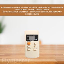 generic AC-44B Remote Control Compatible with Panasonic Split/Window Air Conditioners 6-Button Layout, White (Pack of 1) image 2