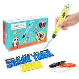 WOL3D Itech (Yellow) Magic 3D Pen for 3D Printing with Speed Control, Advanced Temperature Regulation, OLED Display & Ergonomic Design – Compatible with variety of Filaments for Creative DIY, Art. image 1