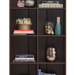 DeckUp Meritus-L Engineered Wood Book Shelf and Display Unit (Walnut, Matte Finish) image 3