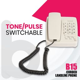 Beetel B15 Corded Landline Phone,Ringer Volume Control,LED Ring Indication,Wall/Desk Mountable,Bold Buttons Design,Clear Call Quality,Mute/Pause/Flash/Redial Function (Made in India)(Warm Grey)(B15) image 4