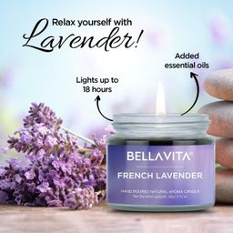 Bella Vita Organic Soy Wax Aroma Candles Set Of 4 Scented Aromatic Fragrance Vanilla, Cinnamon, Lavender & Rose For Gifting Home, 60 Gms Each,Up To 15 Hours Burn Time image 4