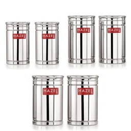 HAZEL Kitchen Steel Container Set Combo | Steel Storage Box For Kitchen | Steel Container For Kitchen Storage Set of 6 (800ml, 1200ml, 1700ml) | Ideal For Storing Rice, Cereal, Pulse, Snacks.-picture-32
