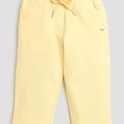 Tiny Girl Solid Draw Cord Closure Pants - Lemon Yellow-image-22
