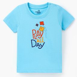 Doodle Poodle Half Sleeves 100% Cotton T-Shirt Makar Sankranti Theme- Blue-image-45
