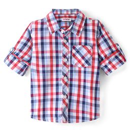 Babyhug 100% Cotton Woven Full Sleeves Checked Shirt - Multicolour-image-60