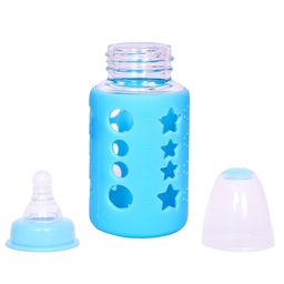 Fantasy India Premium Glass Baby Feeding Bottle for Kids Ultrasoft Nipple Glass Feeding Bottle with Silicone Cover Feeding Bottle for Milk and Baby Drinks No Leakage ML & OZ Marking (Color :- Blue, 120 ml)-image-13