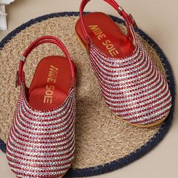 Minesole Stone Embellished Sandals -  Red-image-43