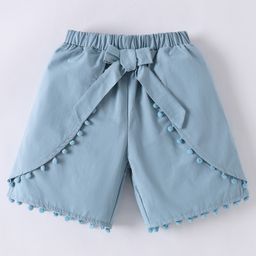 Mark & Mia Cotton Shorts with Bow Applique - Light Blue-image-33