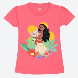 Wear Your Mind Disney Moana Featuring Half Sleeves Character Printed Tee - Hot Pink-picture-9