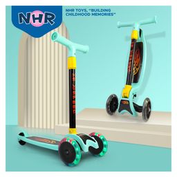 NHR 4 Leval Adjustable Height Smart Kick Scooter With LED Light Up Wheels | Foldable Scooter With PU Wheelsand Brakes | Kick Scooter For Kids 2+ Year-10