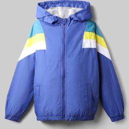 Pine Active Woven Full Sleeves Ultra Comfort Athleisure Colour Block Hooded Jacket - Blue-picture-43