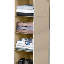 COZY VIBES Hanging 4 Shelves Wardrobe Organiser | Wardrobe Organizer For Storage | Baby Clothes Organizer | Clothes Almirah Organizer & Book Shelf- PACK OF 1- COLOR MAY VARY-1