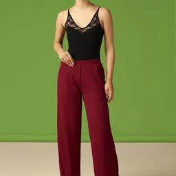 Moda Rapido Women Easy Wash Pleated Trousers-picture-19
