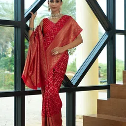 KAYOMMI Bandhani Woven Design Zari Pure Crepe Bandhani Saree-picture-58