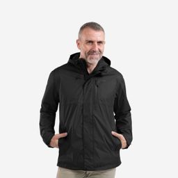 Men Full Zip Rain Jacket with Watertight Chest Pocket Black - NH500-image-35