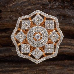 Kushal's Fashion JewelleryWhite Rhodium Gold-Plated Cubic Zirconia Finger Ring-49