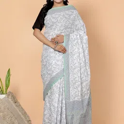Jevi Prints Floral Printed Pure Cotton Saree-picture-24