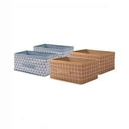 Aura Beige 4 Pieces Checked Drawer Organisers-43