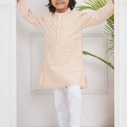 Sethukrishna Boys Ethnic Motifs Printed Regular Knee Length Kurta with Churidar-image-90