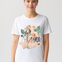 Raregems Women Floral Printed Tropical Pure Cotton Applique T-shirt-2