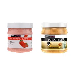 FEELHIGH Strawberry Face Scrub & Detan Gel 1000gm-15