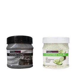 FEELHIGH Set of Cucumber & Charcoal Face Scrubs - 500ml Each-22