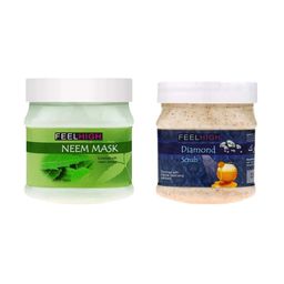 FEELHIGH Set Of 2 Neem Mask & Diamond Scrub- 500ml Each-15