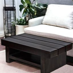 Ikiriya Black Rectangle Shaped Sheesham Wooden Contemporary Coffee Table-19