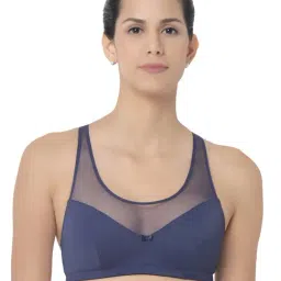 Triumph Blue Lace Racerback Padded Wireless Fashion Bra-picture-16