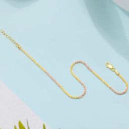 Zavya Mystical Dual Tone Elegant 92.5 Sterling Silver Single Anklet-picture-6