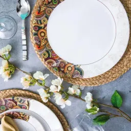 Servewell Tribal Pasiley Multicolor Melamine Dinner Plates  - Set of 6-image-29