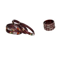 Somil Elegant Women Maroon Pack Of 8 Handmade Traditional Glass Bangle Set-image-64