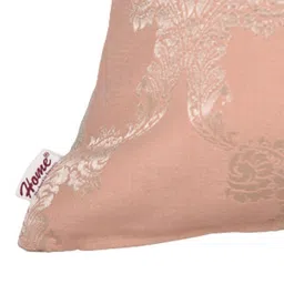 Home Peach-Coloured & Gold-Toned Set of 2 Ethnic Motifs Square Cushion Covers image 2
