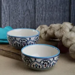 VarEesha The Royal Crown Blue Ceramic Serving Bowls (500 ml) - Set of 2-33