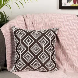 TANLOOMS Brown Embellished Satin Square Cushion Covers-image-36
