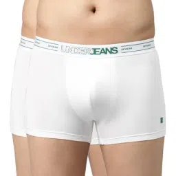 UnderJeans by Spykar White Trunks - Pack of 2-picture-7