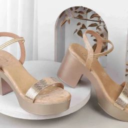 Mochi Women's Gold Ankle Strap Sandals-image-98