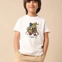 U.S. Polo Assn. Boys White Cotton Printed T-Shirt-picture-13