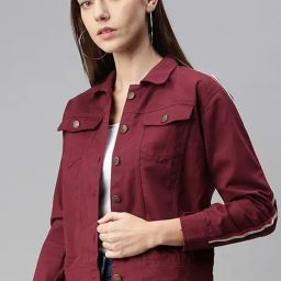 VOXATI Maroon Regular Fit Jacket-image-4