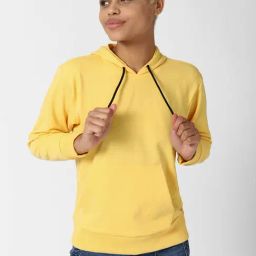 Forever 21 Yellow Regular Fit Hoodie-image-1