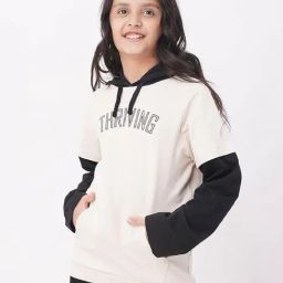 Edheads Kids Off-White & Black Cotton Printed Full Sleeves Hoodie-image-21