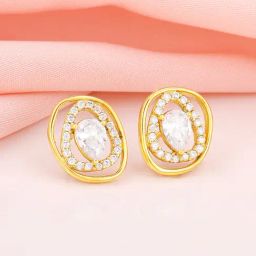 GIVA 92.5 Sterling Silver Glittering Stud Earrings for Women-image-17