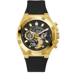 GUESS THIRD GEAR Men Round Gold Tone Dial Analog Watch - GW0334G2-52