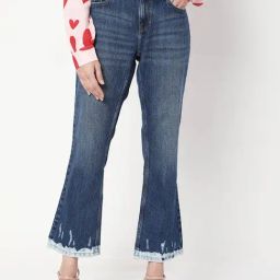 Vero Moda Blue Heavily Washed Jeans-image-62