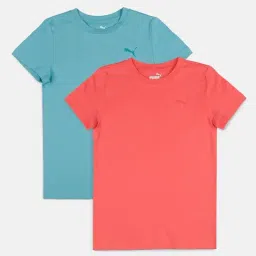 Puma Red & Blue Cotton Regular Fit Tee (Pack of 2)-image-84