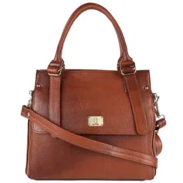 HiLEDER Tan Solid Medium Handbag-24