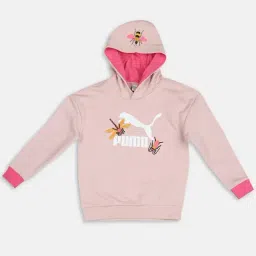 Puma Kids Rose Pink Cotton Printed Full Sleeves Hoodie-image-97