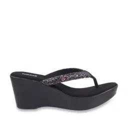 Mochi Women's Black Thong Wedges-picture-25